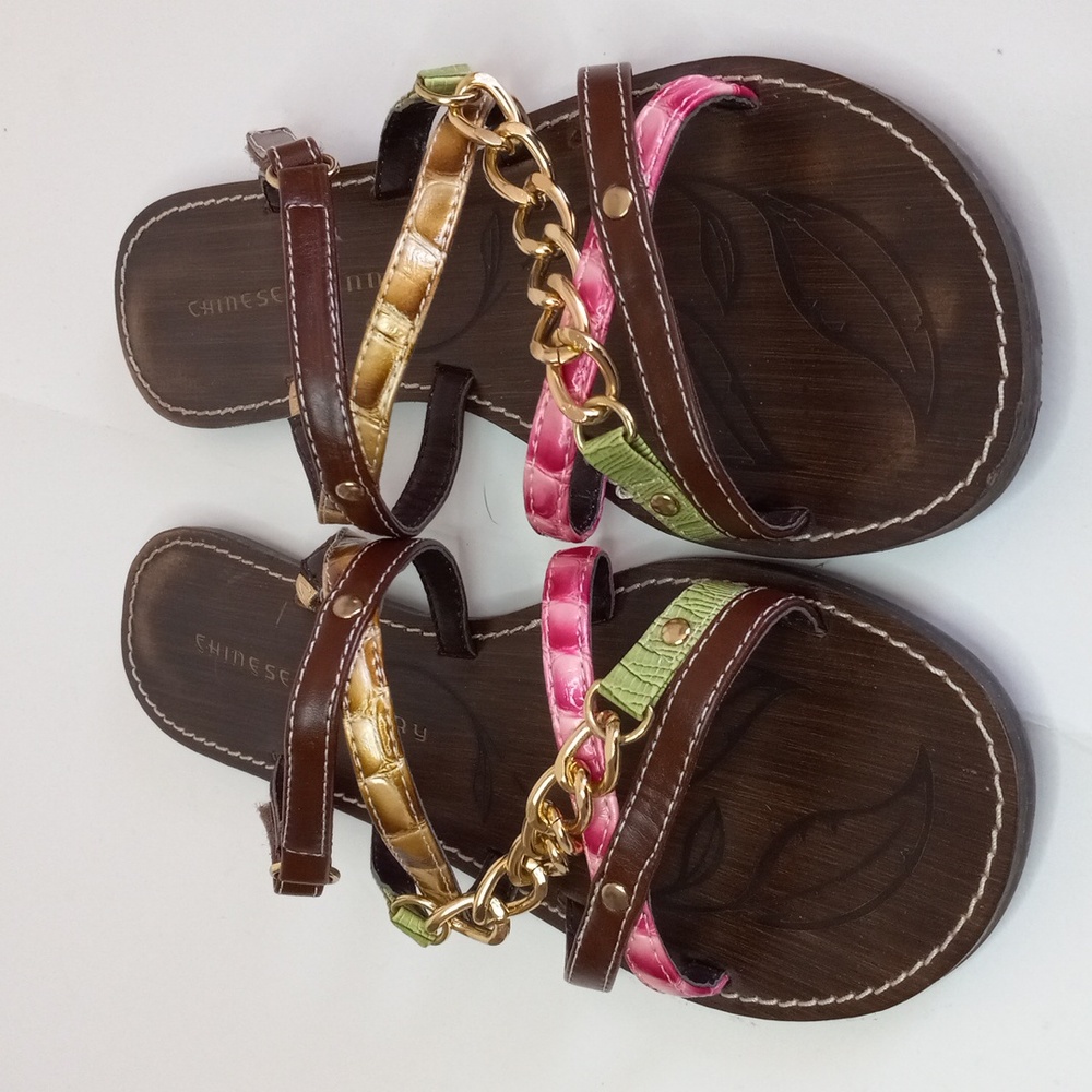 GIFTED NWOT Chinese Laundry Brown and Pink Sandals